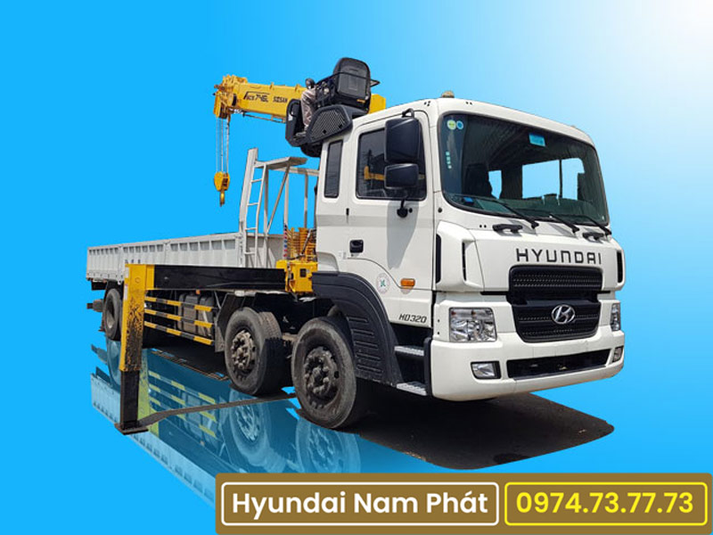 Xe Tải Hyundai 4 Chân HD320 Gắn Cẩu Soosan 10 Tấn SCS1015L